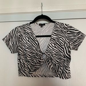Delia’a Zebra Crop Top
